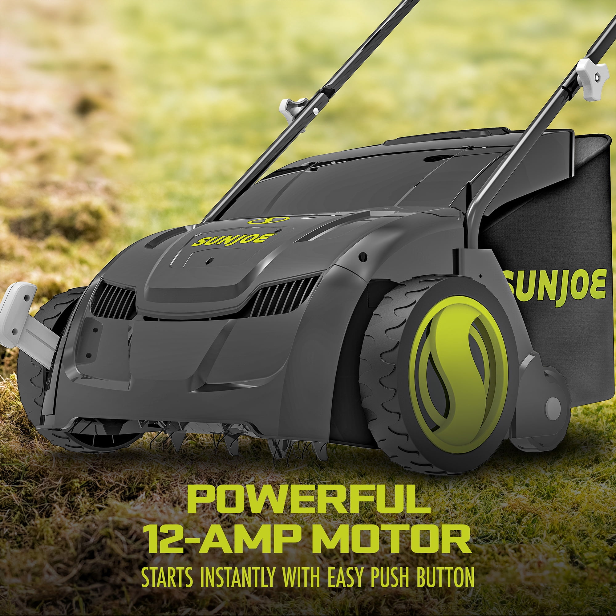 Sun Joe, AJ801E-RM, Walk-Behind Mowers, Electric Lawn Dethatcher Scarifier, 12 Amp, Green/ 13 Inch, 1, 1