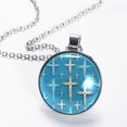 thumbnail image 2 of Cross Glass Circular Pendant Necklace - Women's Jewelry, 2 of 5