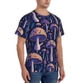 thumbnail image 2 of Bixox Men's Floral Hippie Mushrooms Printed Short Sleeve Skinny Athletic T-Shirt, 2 of 6