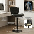 thumbnail image 4 of Restworld Armless Adjustable Faux PU Leather and Modern Bar Stools - Set of 2, Black, 4 of 13