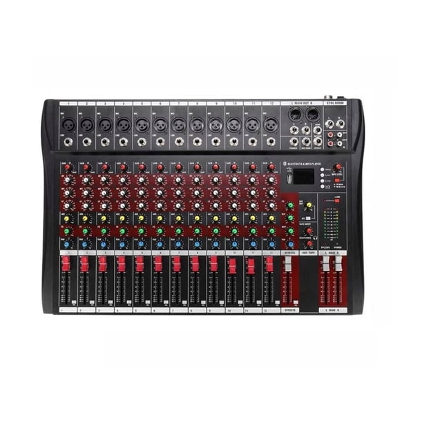 Professional Digital USB 12 Channel Mixer DJ Stage Performance Mixers ,Easy to Operate