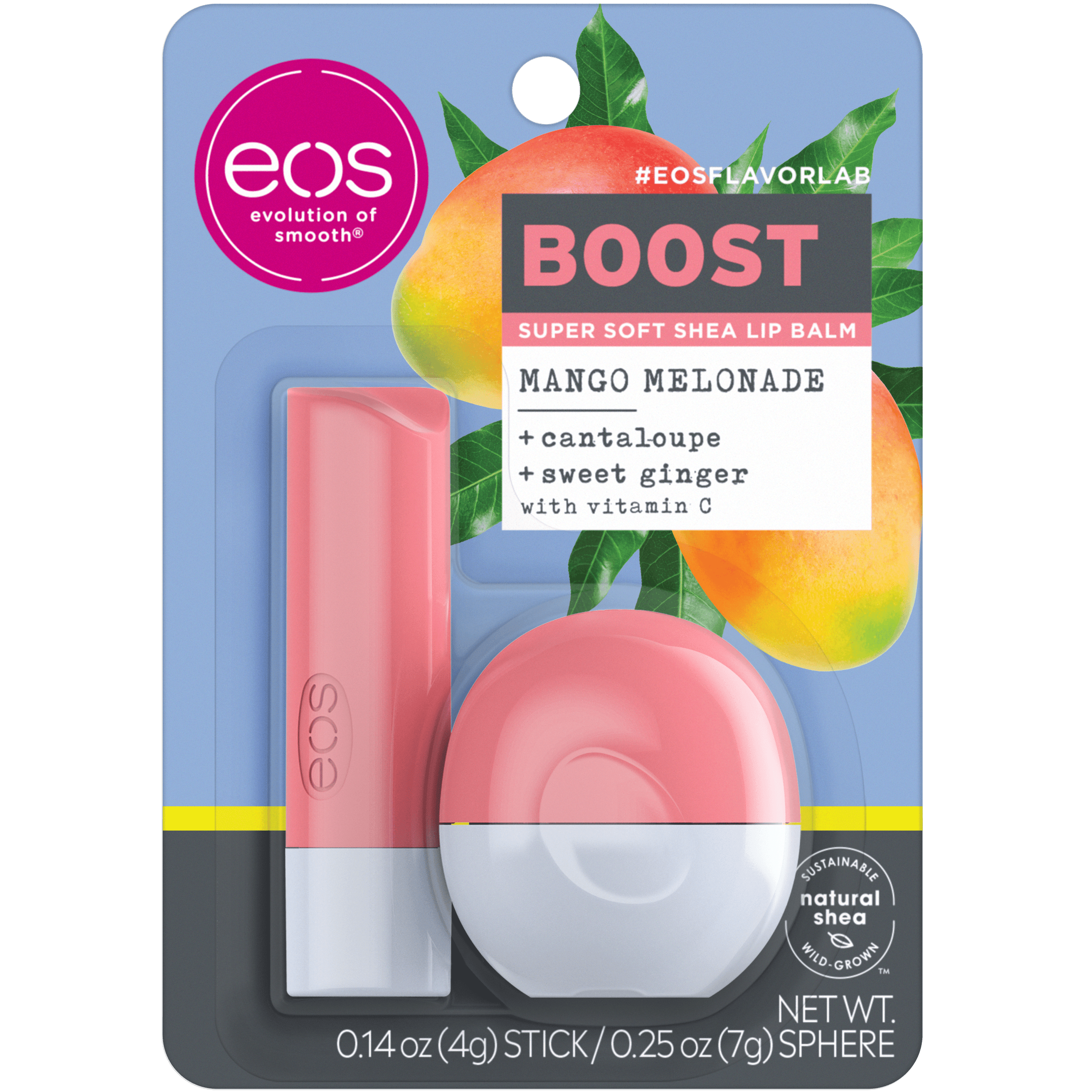 eos flavorlab Lip Balm Stick & Sphere Boost , Mango Melonade