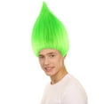 thumbnail image 2 of HPO Teen’s Unisex Neon Green Straight Troll Wig – Cosplay & Halloween Wig with Premium Breathable Capless Cap, 2 of 9