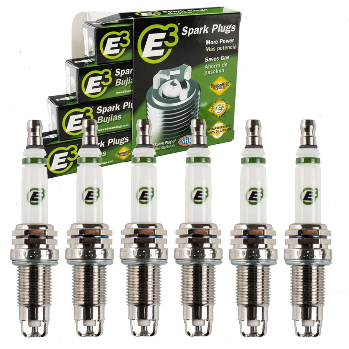 6 pc E3 Spark Plugs compatible with Dodge Grand Caravan 4.0L V6 2008-2010