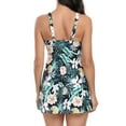 thumbnail image 4 of successthop Swimsuit with Skirt Women Black 2 Piece Swim Dress Halter Floral Swimwear Beachwear S, 4 of 4