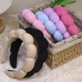 thumbnail image 4 of Diadema de esponja a la moda para mujer, accesorios para el cabello, banda para la cabeza multifunción para lavado de cara, eliminación de maquillaje, banda para el cabello para ducha, 4 of 5