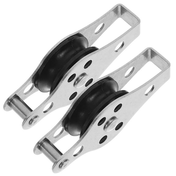 STRANDCHIC 2-Pack Stainless Steel Sailboat Pulley for Canoe Accessories, Heavy Duty Boat Hardware Parts