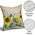 thumbnail image 5 of Sunflower Throw Pillows Butterfly Pillow Covers Honeybee Throw Pillow Cover Watercolor Yellow and Blue Floral Decorative Pillow Covers Double-Sided Printing Suitable for Home Outdoor 18x18inch, 5 of 6