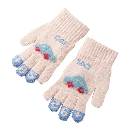 

Fsqjgq 5 Year Old Girl Mittens Children Gloves Winter Boys Car Five Finger Single Layer Thin Writing Gloves for Girls Primary School Students Riding Little Kid Gloves Beige