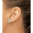 thumbnail image 3 of Sterling Silver Rhodium-Plated Cz Pave Square Post Earrings (10 X 10) Made In China qe9115, 3 of 5