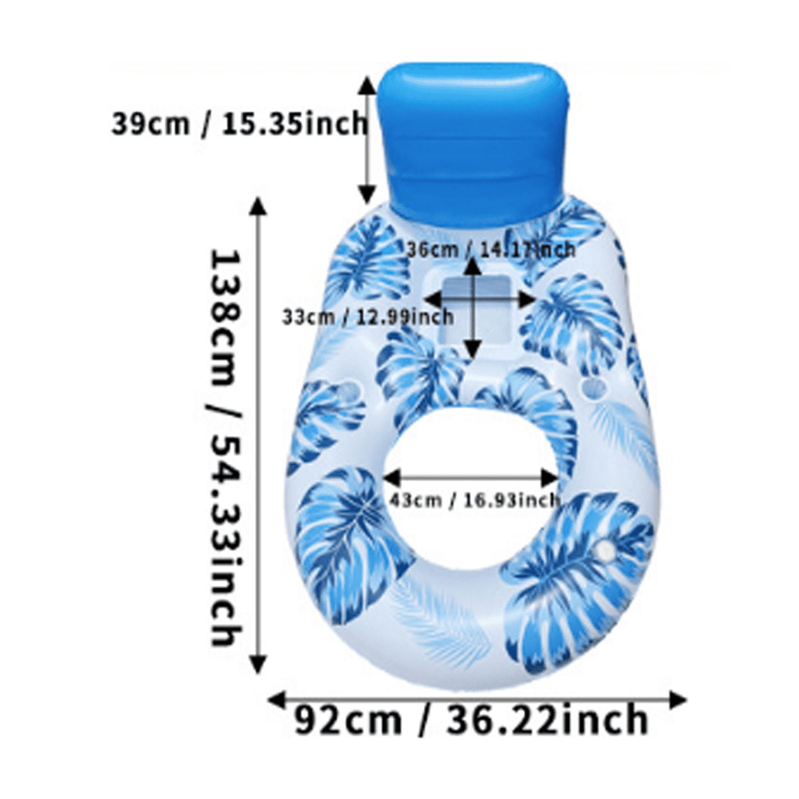 Inflatable Pool Float Lounger for Adults, Foldable PVC Floating Bed Chair, Portable Water Hammock for Swimming Pool Beach Summer Vacation Sunbathing(C)