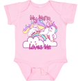 thumbnail image 3 of Inktastic My Nana Loves Me Unicorn Girls Baby Bodysuit, 3 of 5