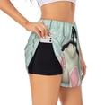 thumbnail image 3 of Lsque White Bunny Bottom And Easter Eggs Printed Women's Running Shorts with Liner Pockets,Elastic Quick Dry Workout Athletic Gym Yoga Shorts,Womens High Waist Shorts-XX-Large, 3 of 9