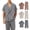 Grey, variant on Beauty-Emily Men's Casual Double-Breasted Short Sleeve Suit Set – Relaxed Fit Blazer & Drawstring Pants, Comfortable Lounge Suit for Home, Vacation & Casual Outings