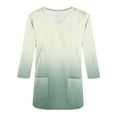 thumbnail image 3 of Aofany Women's Gradient Scrubs Top Professionals Nurse Workwear Uniform Breathable Clinic Plus Size V-Neck 3/4 Sleeve Protective Blouse Loose Tunic Shirt with Pockets, 3 of 3