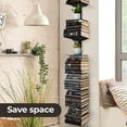 thumbnail image 5 of Floating Book Shelves for Wall, 8 Tier Invisible Floating Bookshelf, Vertical Spine Book Tower, Wall Mounted & Space Saving, Heavy Duty Metal Book Organizer for Home Office, 4 Pack Black, 5 of 6