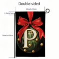thumbnail image 3 of PHYHOO Christmas Ball Garden Flag Double Sided Burlap, Small Welcome Letter P Family Last Name Yard House Flag Outdoor Decoration White, 3 of 6