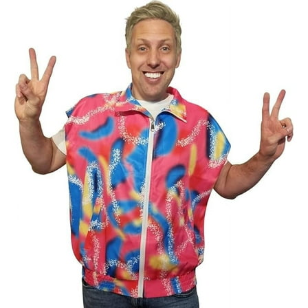 HandinHandCreations 70s Hippie Skating Vest Costume Neon 80s Multicolor