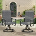 thumbnail image 2 of Techmilly Outdoor Dining Chairs , Patio Swivel Chairs Set of 2, Support 400lbs , Dark Grey, 2 of 12