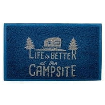 1 pack-Camco 53201 Life Is Better At The Campsite Outdoor/Indoor Welcome Mat - 29" x 17-1/4" - Blue