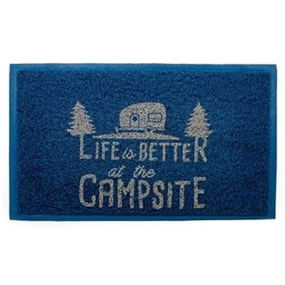 1 pack-Camco 53201 Life Is Better At The Campsite Outdoor/Indoor Welcome Mat - 29" x 17-1/4" - Blue