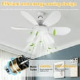 thumbnail image 5 of CARRFA 20.5" Ceiling Fans with Lights and Remote Control, Modern Ceiling Fan Light with 6 Round Reversible Blades, 3 Colors Dimmable+Ring Lights, for Kitchen Bedroom Dining Room, White, 5 of 10