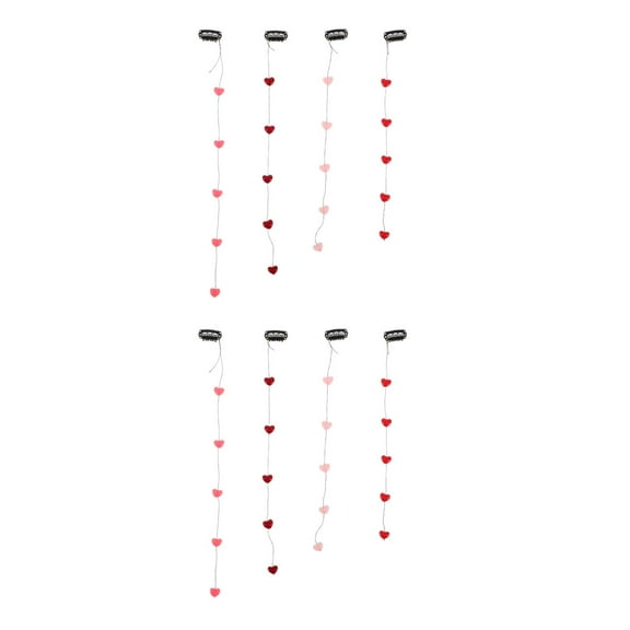 Worgeous 8 pcs Heart Hair Barrettes Korean Style Hair Clips Cute Small Hair Clips Decorative Hair Barrettes Headdress For Women Girls