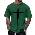 thumbnail image 2 of Yertdoel Men T-shirts Solid Color Crew Neck Short Sleeve Print Shirts Loose Lightweight Comfortable Outdoor Running Workout Summer Casual Tops, 2 of 6