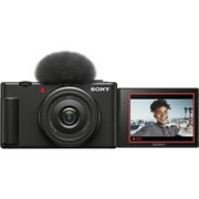 Sony ZV-1F Vlogging Camera (Black) Bundle + Accessory Kit w/ 64GB Extreme Memory, Microphone, LED Light, Stabilization Grip, Case, Filter Kit & Software (25 Items) (International Version)