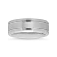 thumbnail image 4 of Men's Tungsten Satin Center Double Grooved 8MM Wedding Band - Men's Ring, 4 of 5