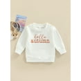 thumbnail image 2 of Bagilaanoe Toddler Baby Girl Boy Sweatshirt Long Sleeves Letter Print Pattern Pullover 6M 12M 18M 24M 3T Kids Jumper Tops, 2 of 8