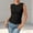Black Tops, variant on Women Casual Shirts Simple Textured Sleeveless Tank Tops Solid Color Versatile Basic Tee Shirt For Summer Boho Blouse