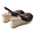 thumbnail image 2 of Gavina Canvas Espadrille Sandal Wedges - Navy Blue / 9, 2 of 6