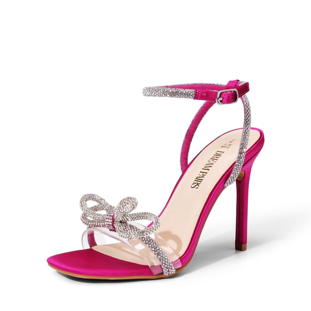 Tacones de Satén Rosa Fucsia para Mujer DREAM PAIRS 10 cm Talla 9 US