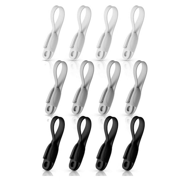 12 Pcs Cord Bundlers Cord Organizer (Black, White, Gray)