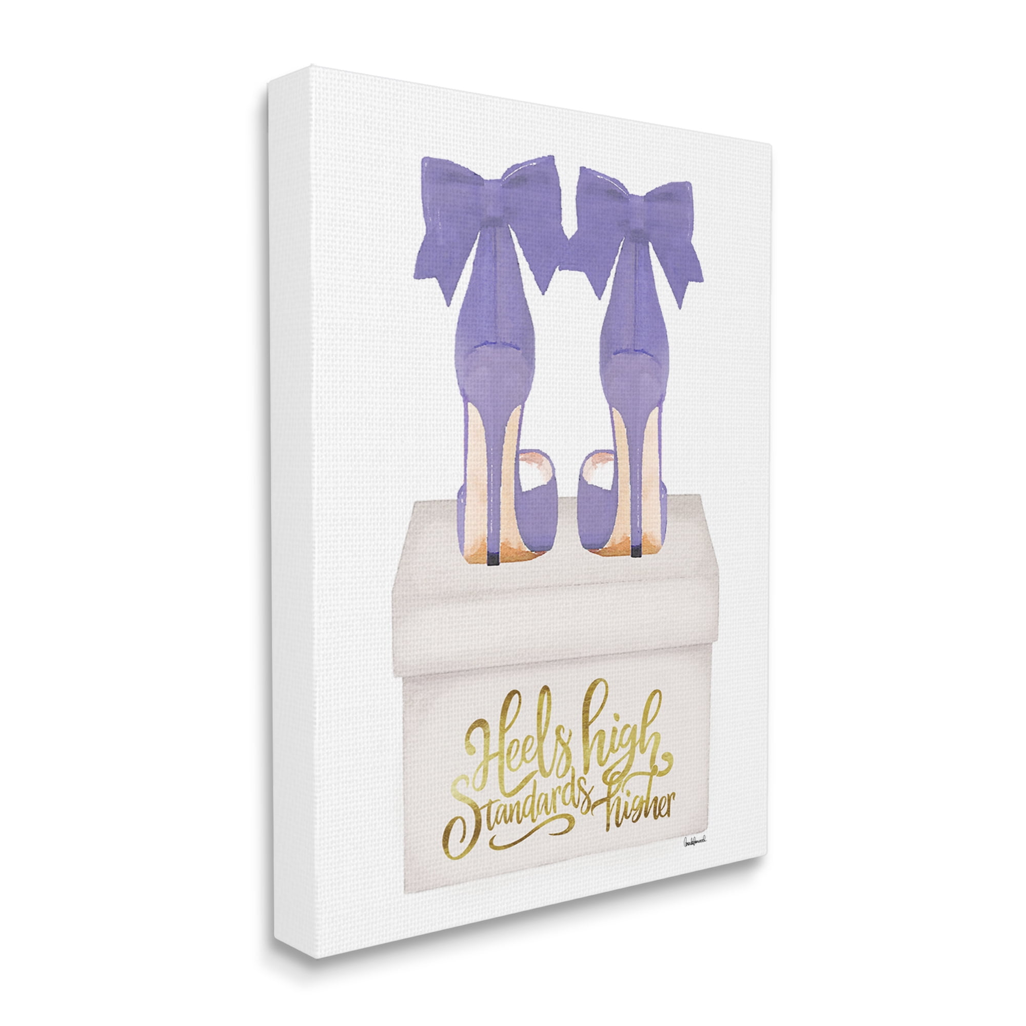 Stupell Industries High Standards Purple Heels Beauty & Fashion Painting Gallery Wrapped Canvas Art Print Wall Art, 36 x 48