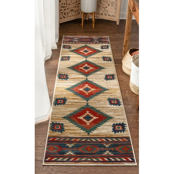 Well Woven Tulsa Lea Vintage Southwestern Tribal Cream 2'3" x 7'3" Runner Area Rug