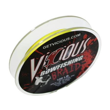 Vicious BVBY Bowfishing Braid Fishing Line 25 Yards - Hi-Vis Yellow