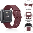 thumbnail image 3 of 4 Pack Bands Compatible with Fitbit Versa 2 / Fitbit Versa/Versa Lite/Versa SE for Women Men, Soft Silicone Replacement Wristband for Fitbit Versa 2 Bands (Black/Wine Red/Navy Blue/Grey), 3 of 7