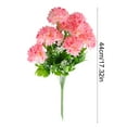 thumbnail image 3 of Artificial Chrysanthemum Flower Bouquet | Silk Fabric Flowers for Wedding Party Decor | Pink Yellow Red Purple Colors | 10 Flower Heads with Green Leaves | Indoor Outdoor Decoration, 3 of 6