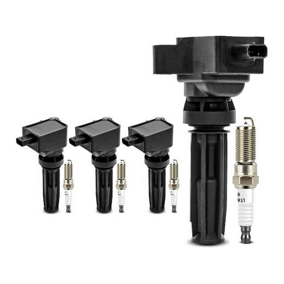 Ignition Coil Set with Spark Plugs 8 - Compatible with 2019 - 2021 Ford Edge 2.0L 4-Cylinder 2020