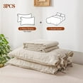 thumbnail image 5 of Simple&Opulence 100% Linen Duvet Cover Set, 3 Piece Belgian Flax Breathable Bedding, Queen Size 88''x92'' (1 Comforter Cover+2 Pillowshams) with Tie Closure Style,Linen, 5 of 8