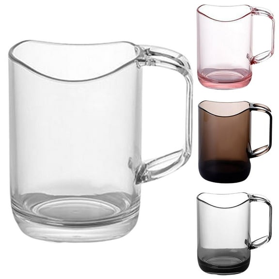 Cheers.US Bathroom Cups Tumblers with Handles, Unbreakable Reusable Toothbrush Holders, Eco-Friendly Plastic Drinking Cups for Water, Coffee, Milk, Tea, Juice