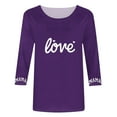 thumbnail image 4 of Xuyuer Abstract Print 3/4 Sleeve Loose Tee - Women's Casual Round Neck 3/4 Sleeve Top for Weekend Farmers Market Visits, Creative Studio Outings, and Relaxed Artistic Daily Wear, 4 of 5