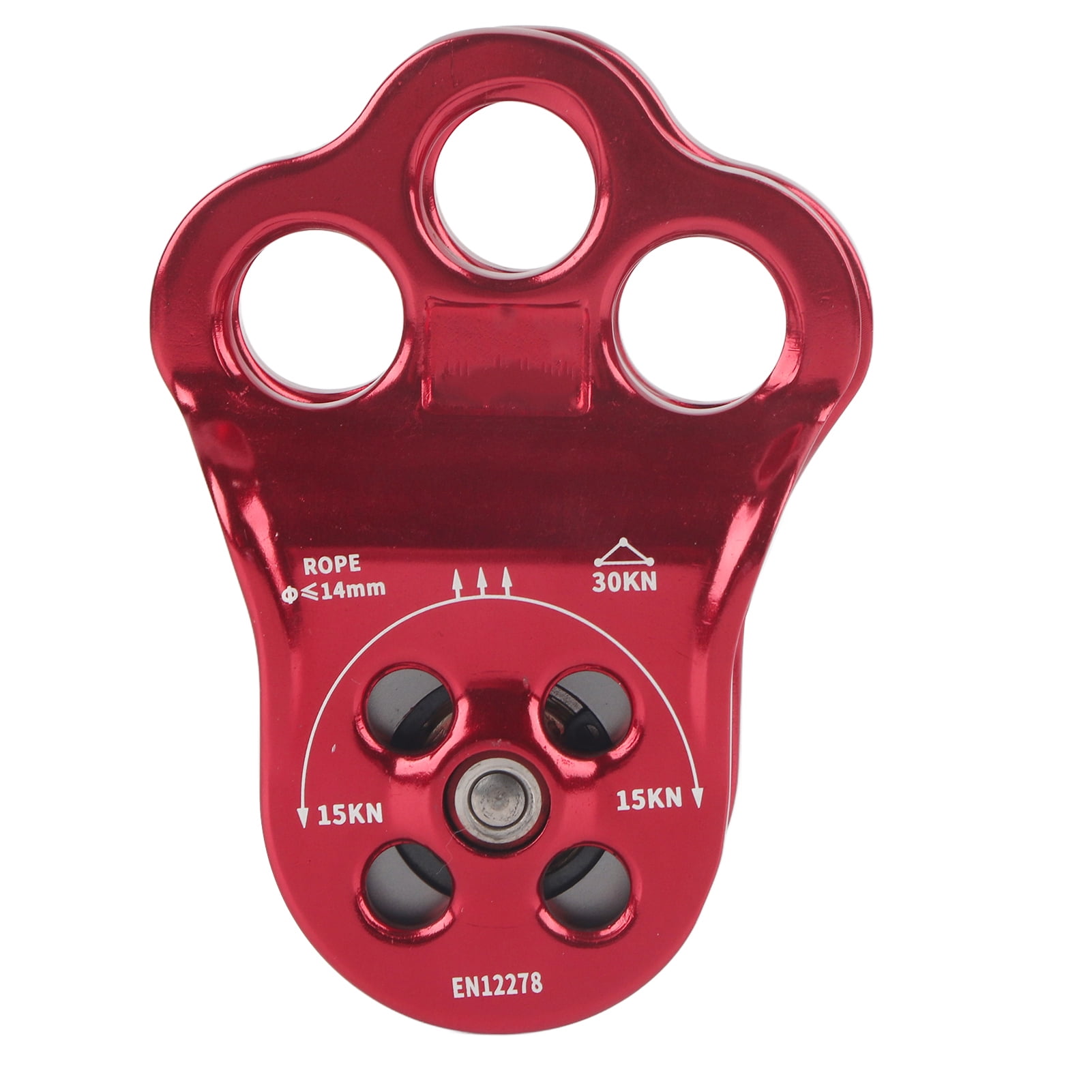 JOTOUCH 30KN Climbing Pulley - 3-Hole Ball Bearing Single Pulley For 14mm Rope, Rock Climbing, Rescue, Hauling