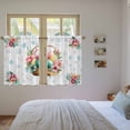 thumbnail image 3 of Easter Eggs Kitchen Curtain for Berdoom Living Room Cafe 54 Inch Length, Blue Floral Basket Leaves Rustic Botanical Tiers Curtains Light Filtering Drapes Window Treatment 2 Panels 52"Wx54"L, 3 of 8