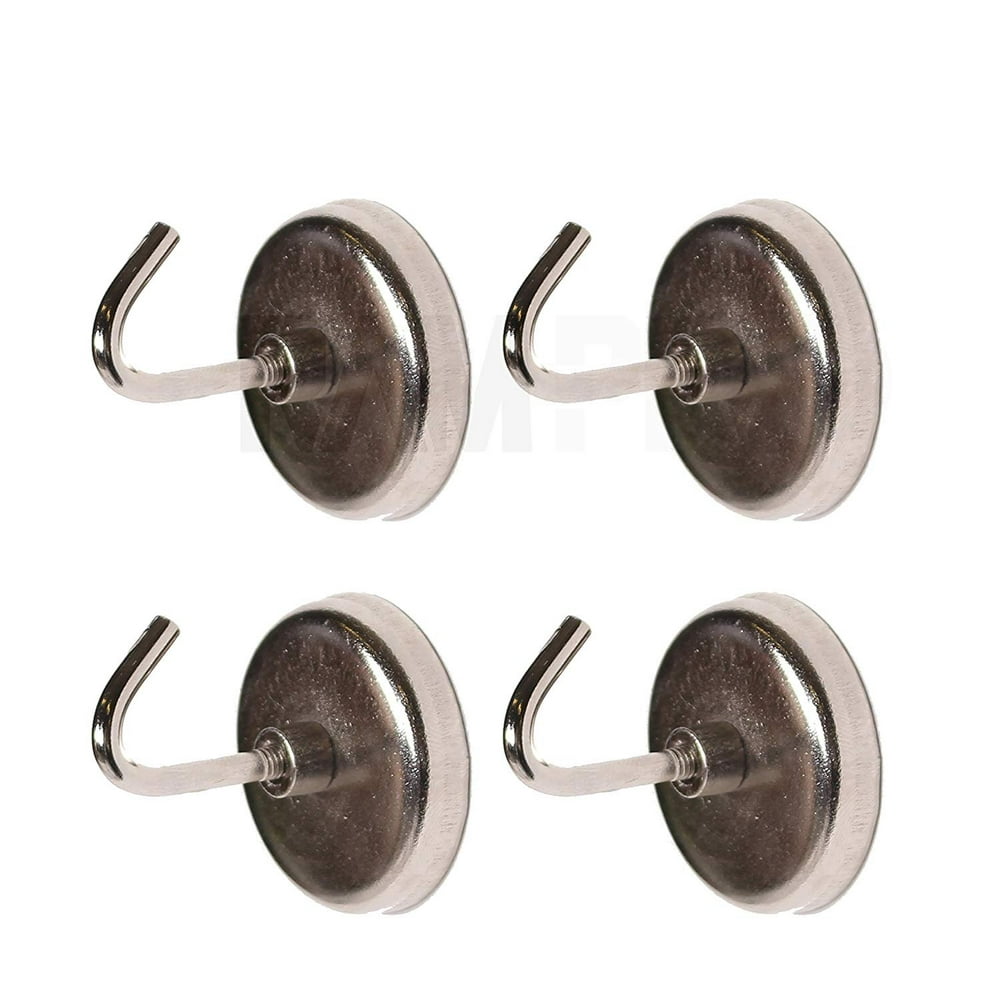4Piece RamPro ExtraStrong Hook Set Holds 8 Lb Capacity, Quality Chrome Plated For