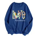 thumbnail image 2 of YEJIMAN Blue Plus Size Tunic Tops For Women, Polyester Womens Tshirts Cotton, Love Grandma Life Women's Letter Print Crew Neck Long Sleeve Sweatshirt, 2 of 3