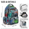 thumbnail image 7 of Yspwyqan Grey Dino Truck Backpack for Teen Boys, 17" Large Capacity Daypack, 600D Front Pocket Lightweight Bookbag for Elementary Middle High School, 7 of 7