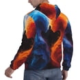 thumbnail image 3 of KLL Red And Blue Abstract Print Mens Hoodie Long Sleeve Casual Pullover Hooded Sweatshirt Fashion Drawstring Hoodies with Pocket-4X-Large, 3 of 6
